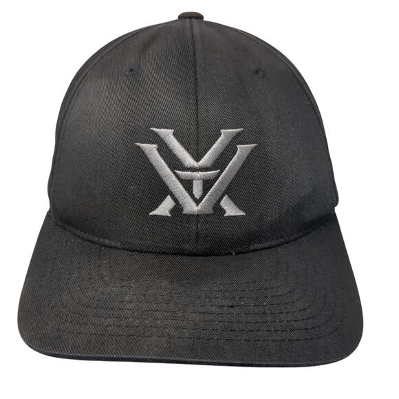 Vortex Fitted Baseball Cap Black Medium Lightweight Embroidered Flexfit 6 Panel - Picture 1 of 9